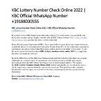 kbc whatsapp lottery check online